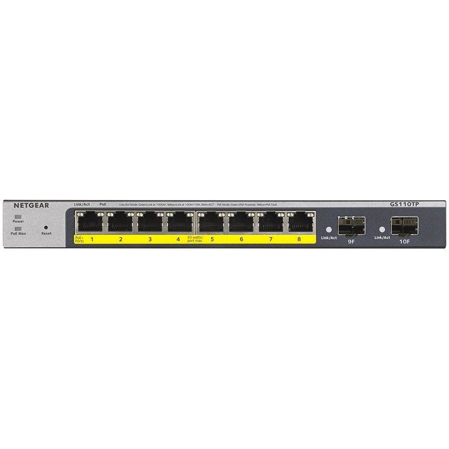 Switch NETGEAR GS110TP Managed L2/L3/L4 Gigabit Ethernet Power over Ethernet (PoE) Sivi