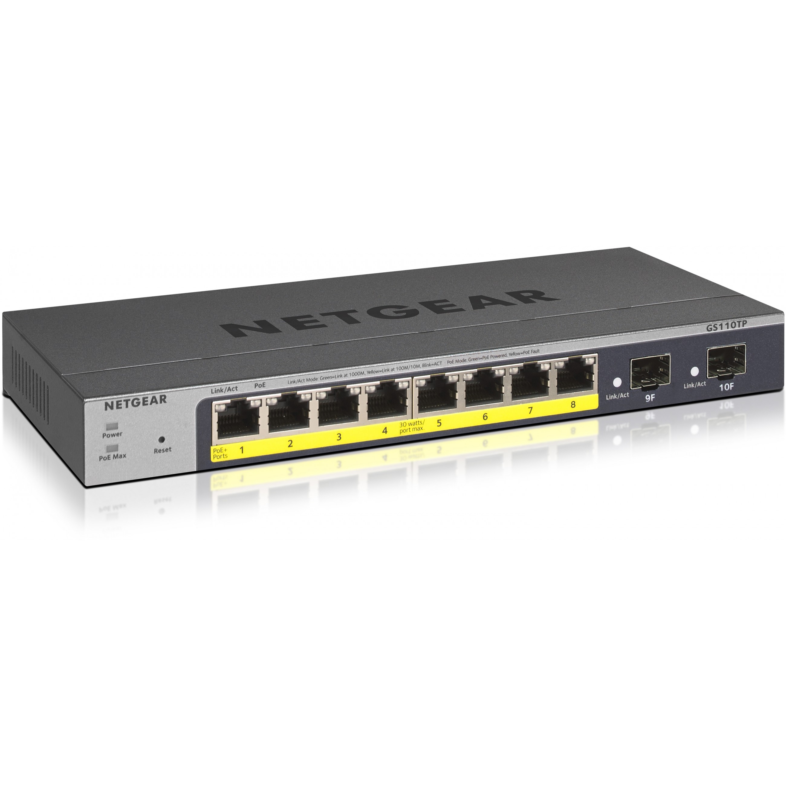Switch NETGEAR GS110TP Managed L2/L3/L4 Gigabit Ethernet Power over Ethernet (PoE) Sivi-0