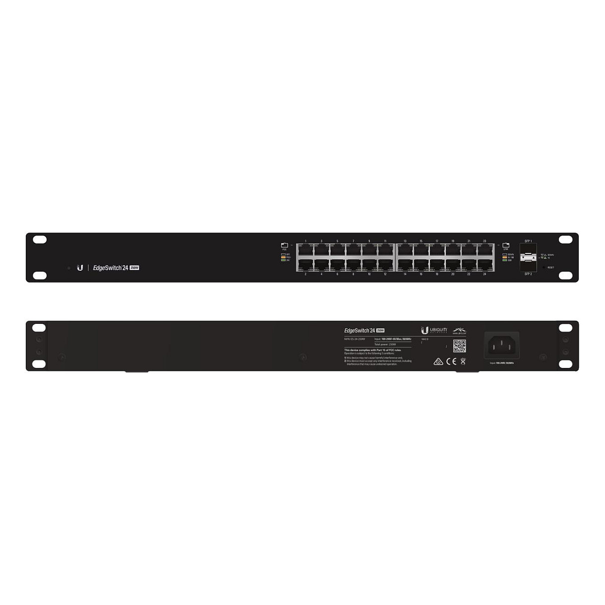 Network switch UBIQUITI ES-24-250W Managed L2/L3 Gigabit Ethernet Power over Ethernet 1U Crna-6
