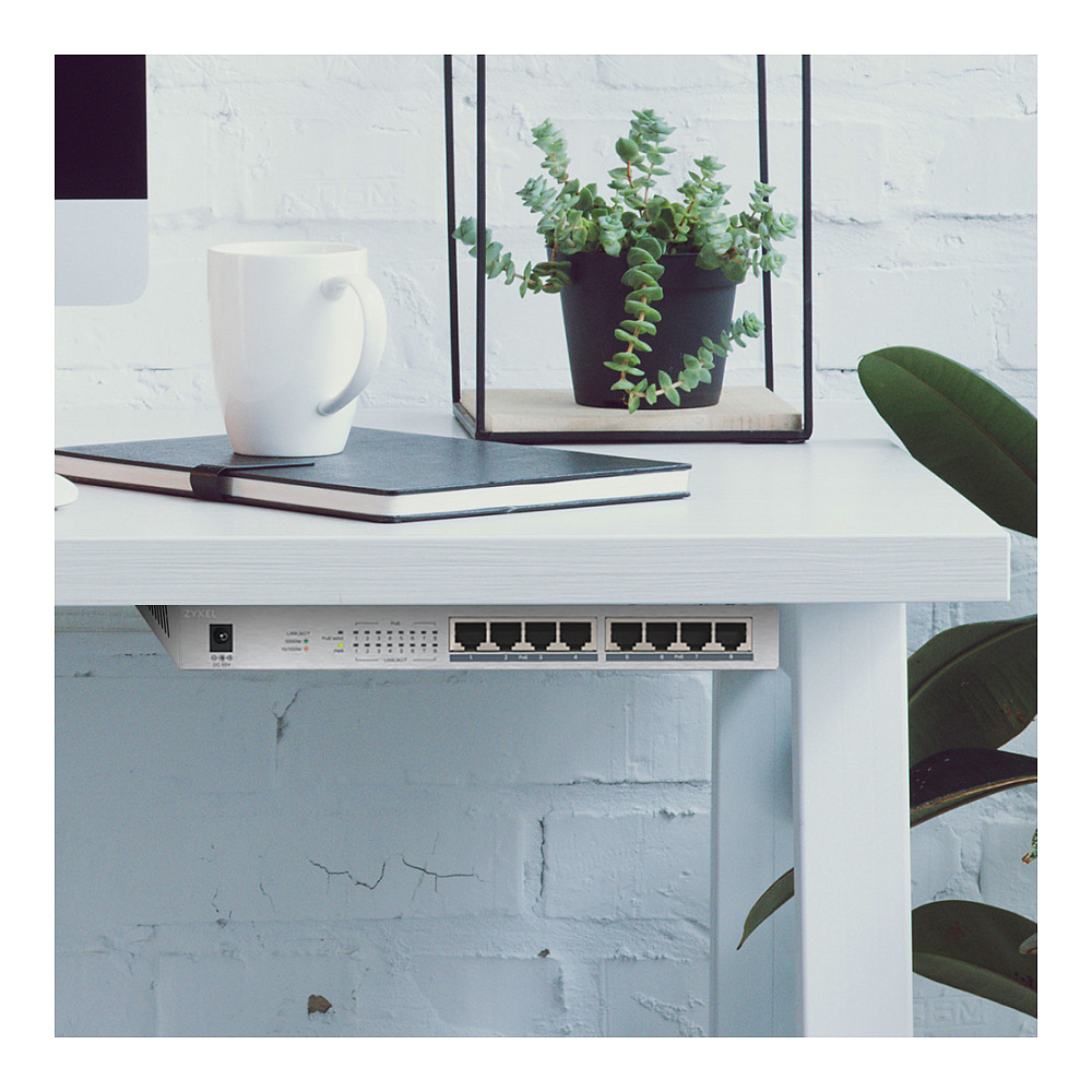 Neupravljani switch Zyxel GS1008HP (Gigabit Ethernet, 10/100/1000, Power over Ethernet sivi)-7