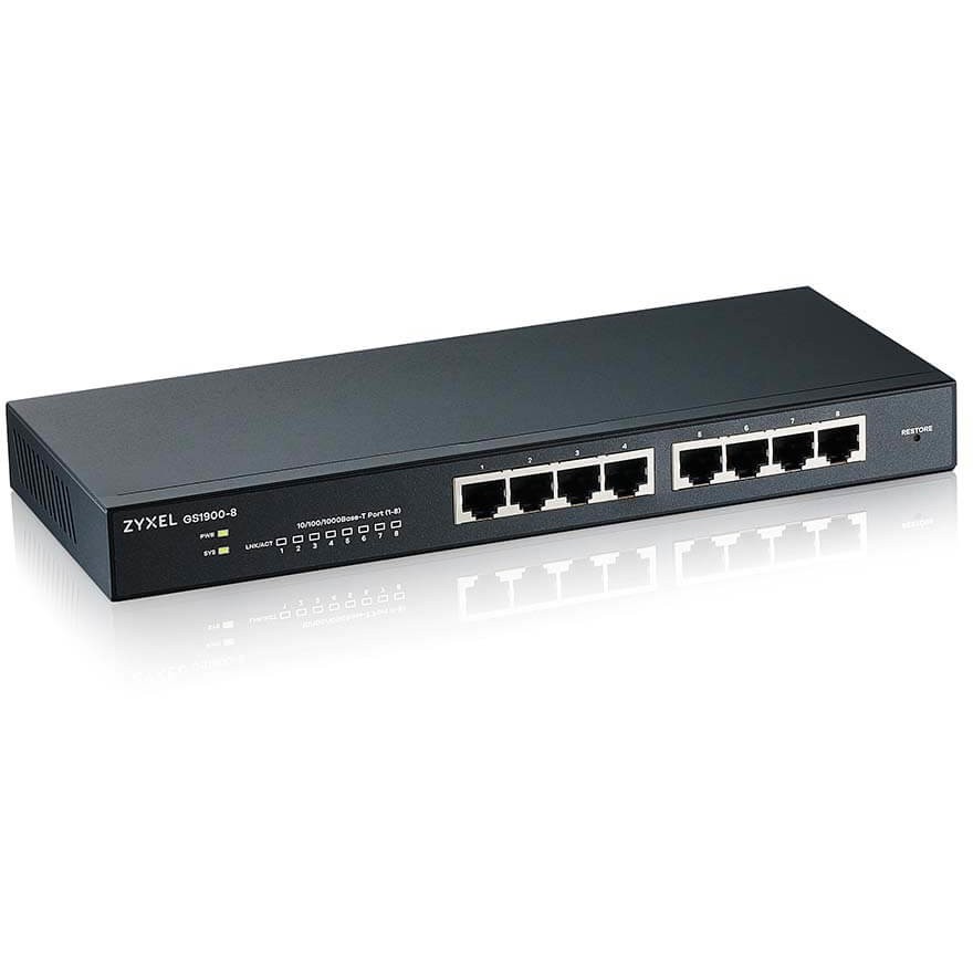 Mrežni switch ZYXEL GS1900-8 (Managed L2, Gigabit Ethernet 10/100/1000, Crni)-1