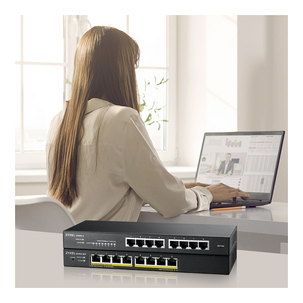 Mrežni switch ZYXEL GS1915-8 (Managed L2, Gigabit Ethernet 10/100/1000, Crni)-8