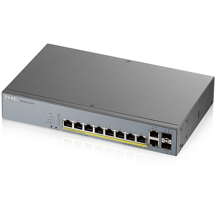 Mrežni switch ZYXEL GS1350-12HP (Managed L2, Gigabit Ethernet, Power over Ethernet, Siva)-2