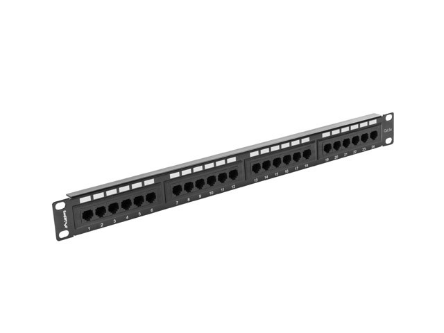 Patch panel Lanberg 24 porta 1U Cat.5e UTP crni PPU5-1024-B-2