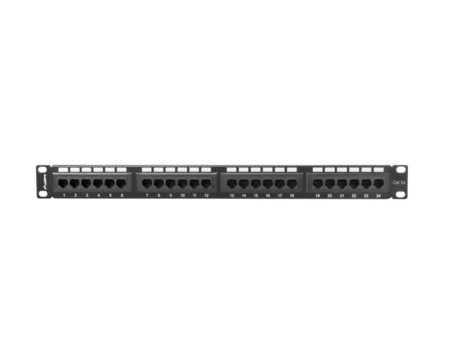 Patch panel Lanberg 24 porta 1U Cat.5e UTP crni PPU5-1024-B-1