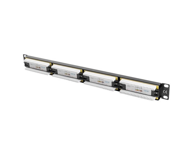 Patch panel Lanberg 24 porta 1U Cat.5e UTP crni PPU5-1024-B-0