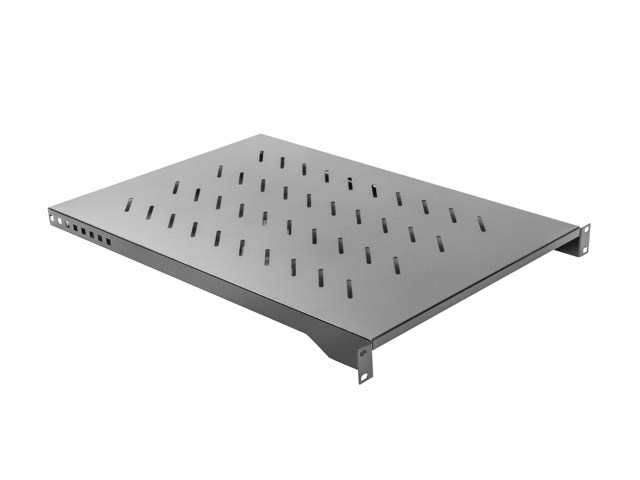Polica za 19'' ormare Lanberg 1000MM (1U, 483 X 750MM nosivost do 15kg, 4 točke montaže) crna RAL9004-0