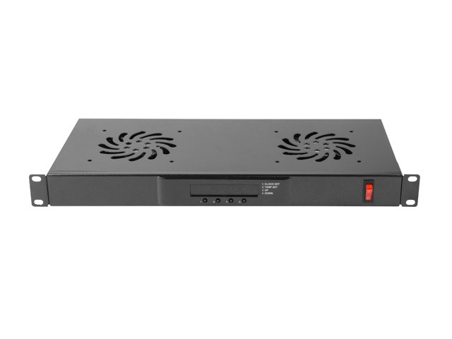 Nosač LANBERG AK-1502-B (panel s ventilatorom, 1U, crna)-2