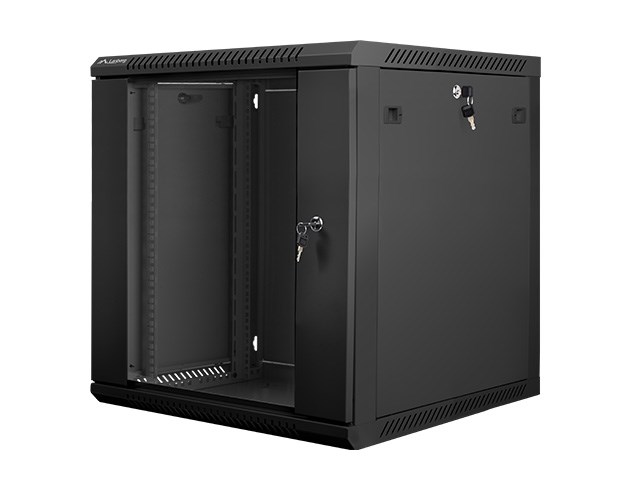 Ormar za ugradnju na zid Lanberg 19'' 12U 600x600mm crni (staklena vrata)-1