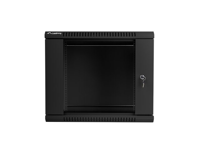 Ormar za ugradnju na zid Lanberg 19'' 9U 600x600mm crni (staklena vrata)-1