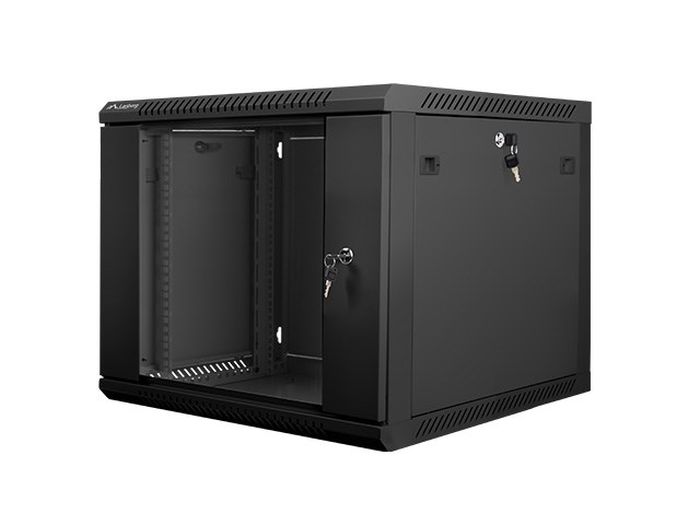 Ormar za ugradnju na zid Lanberg 19'' 9U 600x600mm crni (staklena vrata)-2