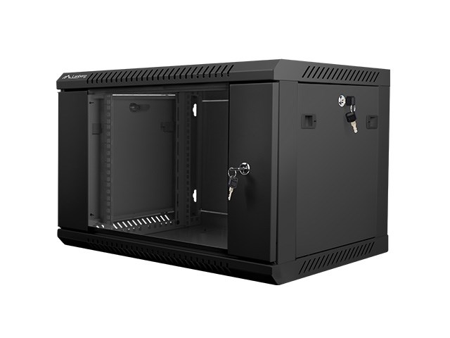 Lanberg wall mounted 19" rack cabinet 6U 600x450 black wf01-6406-10b-1