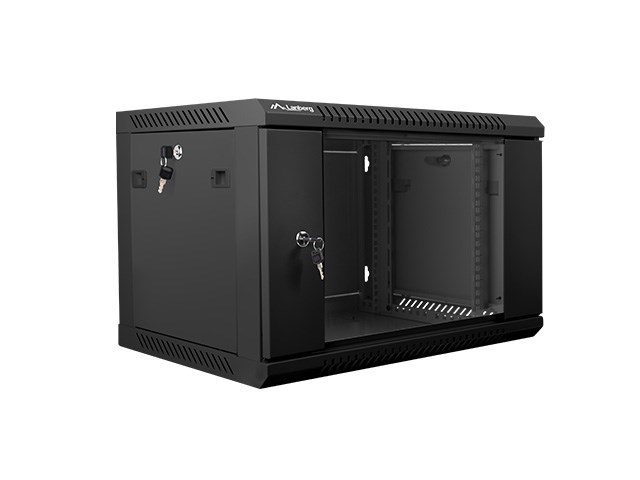 Lanberg wall mounted 19" rack cabinet 6U 600x450 black wf01-6406-10b-0