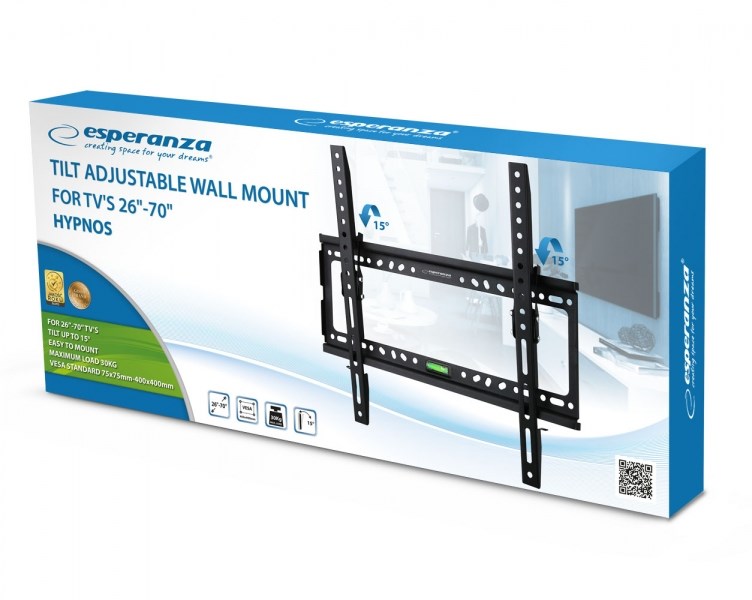Nosač za TV zidni ESPERANZA ERW014 (26"-70'', do 30 kg, nagiba-15 - 0°)-9