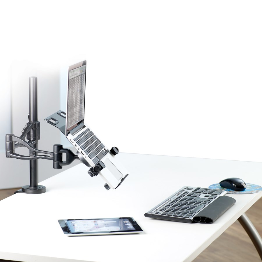 Flat panel mount arm FELLOWES Vista Shoulder (adjustable clamps, internal LTE wireless modem, steel, cable management, maximum screen size 43.2 cm, maximum weight capacity 4.5 kg, panel mounting interface 75 x 75 mm, panel mounting interface 100 x 100 mm)-5