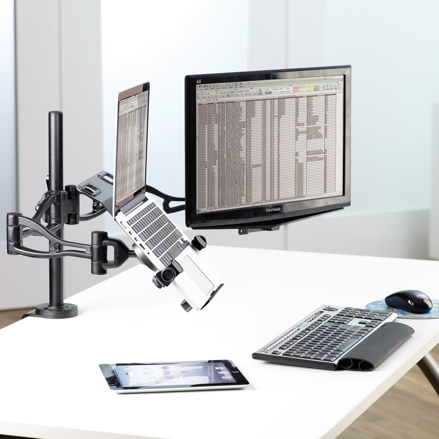 Flat panel mount arm FELLOWES Vista Shoulder (adjustable clamps, internal LTE wireless modem, steel, cable management, maximum screen size 43.2 cm, maximum weight capacity 4.5 kg, panel mounting interface 75 x 75 mm, panel mounting interface 100 x 100 mm)-3