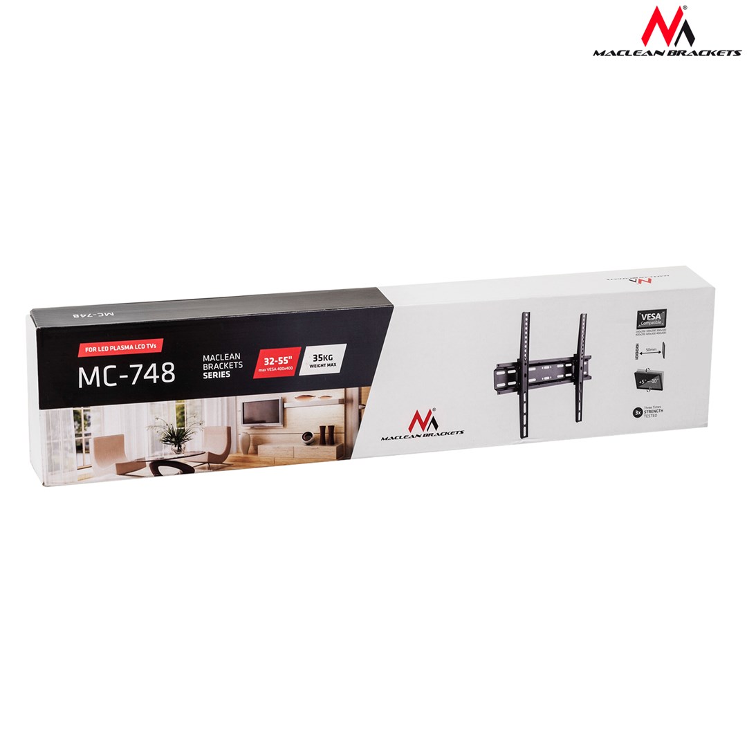 Nosač za TV zidni MACLEAN MC-748 (32"- 55", do 35kg, nagib +5° -10°)-1