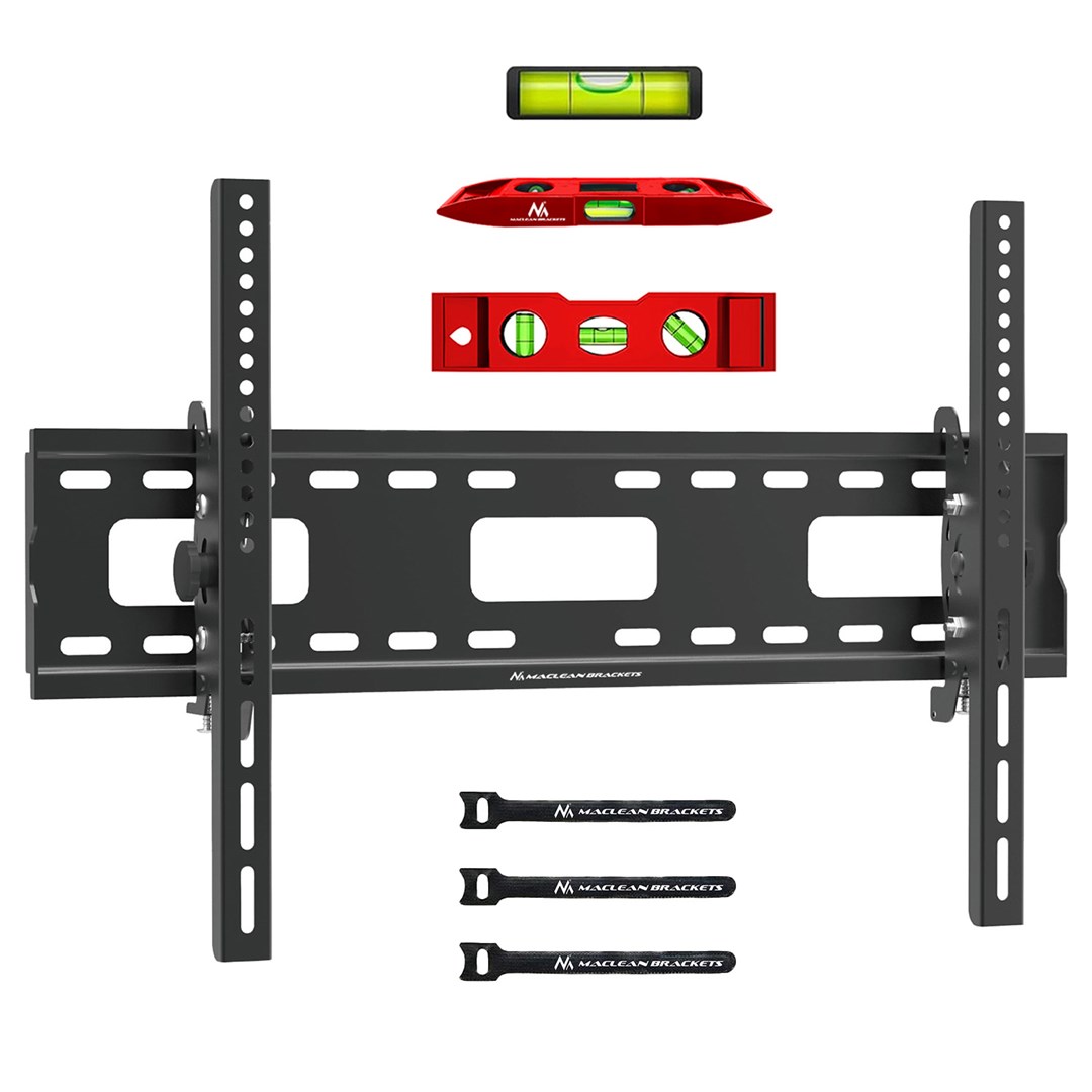 Nosivi zidni nosač za TV MACLEAN MC-421 (32"-90", VESA 600x400, nosivost 80kg, nagibno, univerzalno podesivo, s razinom, dodatna oprema, ravno i tanko)-3