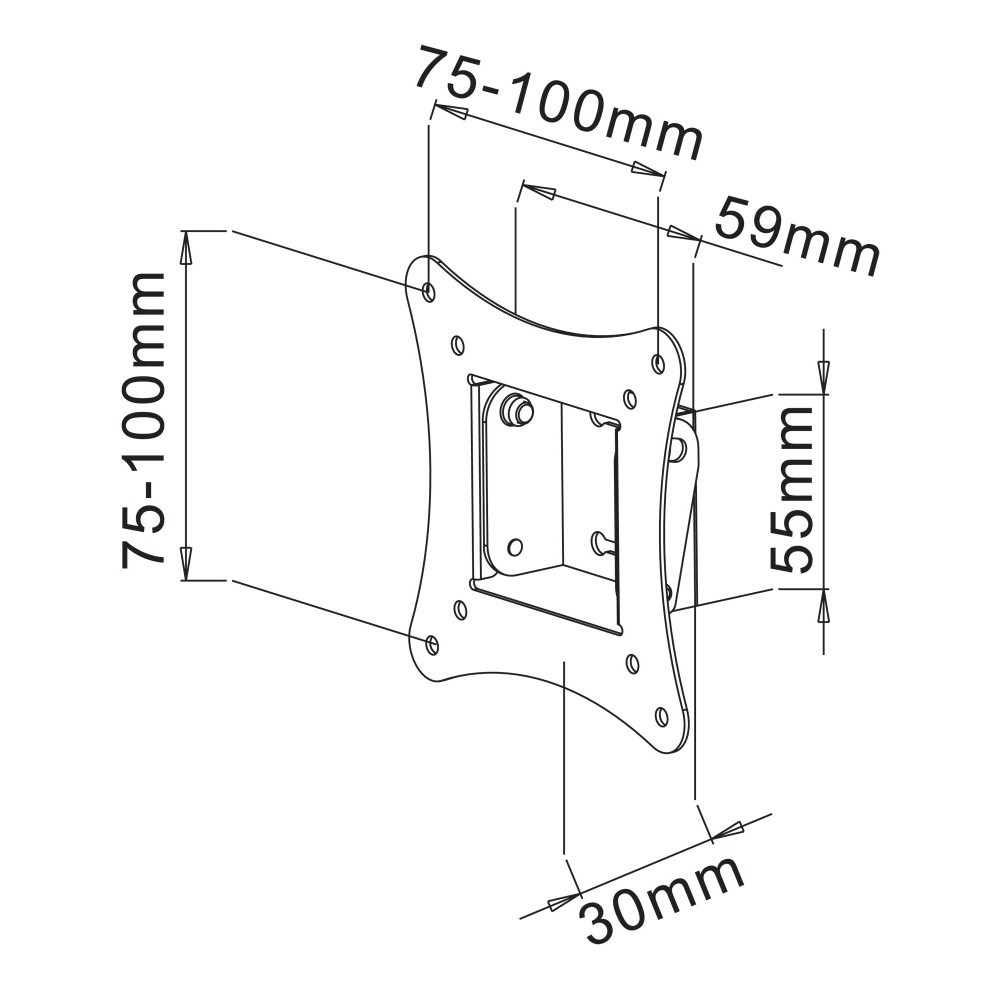 Držač za zid TECHLY ICA-LCD-900 76.2 cm (30") crna boja-4