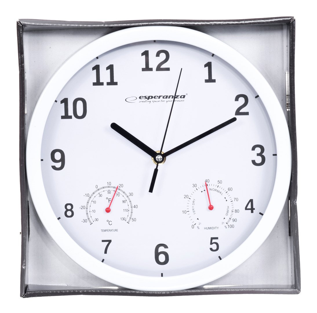 Zidni sat ESPERANZA EHC016K (mehanički, okrugli crni, promjer 25 cm)-1