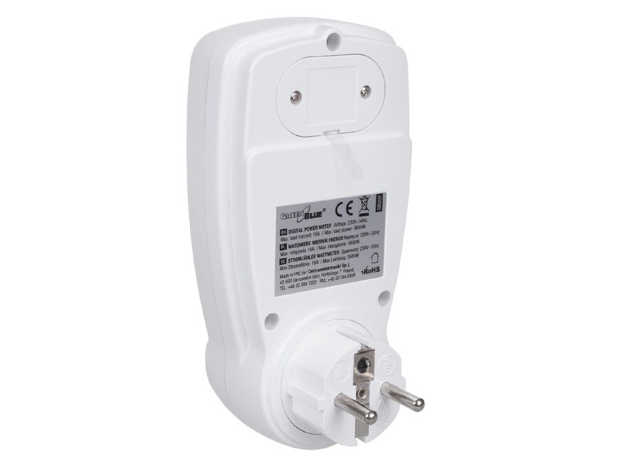Wattmetar GreenBlue GB202 (0 - 9999 W, LCD zaslon) bijeli-6