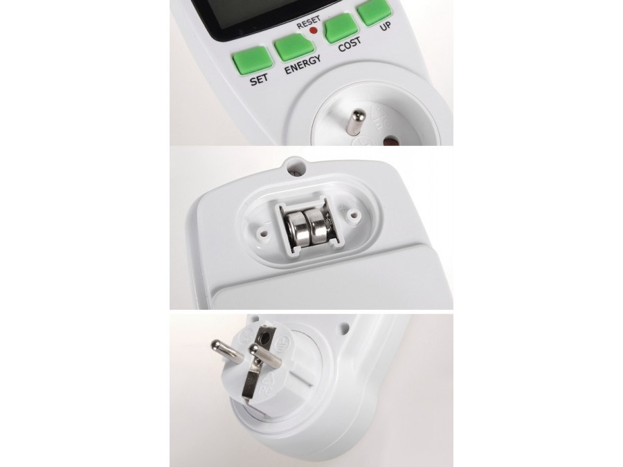 Wattmetar GreenBlue GB202 (0 - 9999 W, LCD zaslon) bijeli-7
