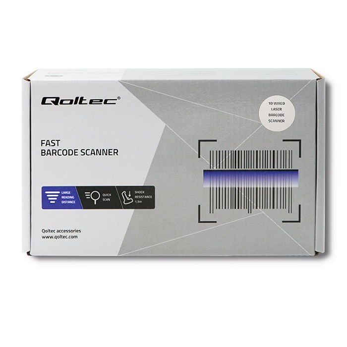 Laserski barkod skener Qoltec 50860 (1D, USB, žični)-5