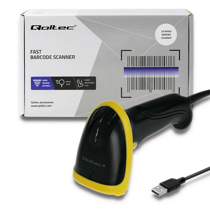 Laserski čitač QOLTEC 50867 (1D, 2D, USB) crna-1