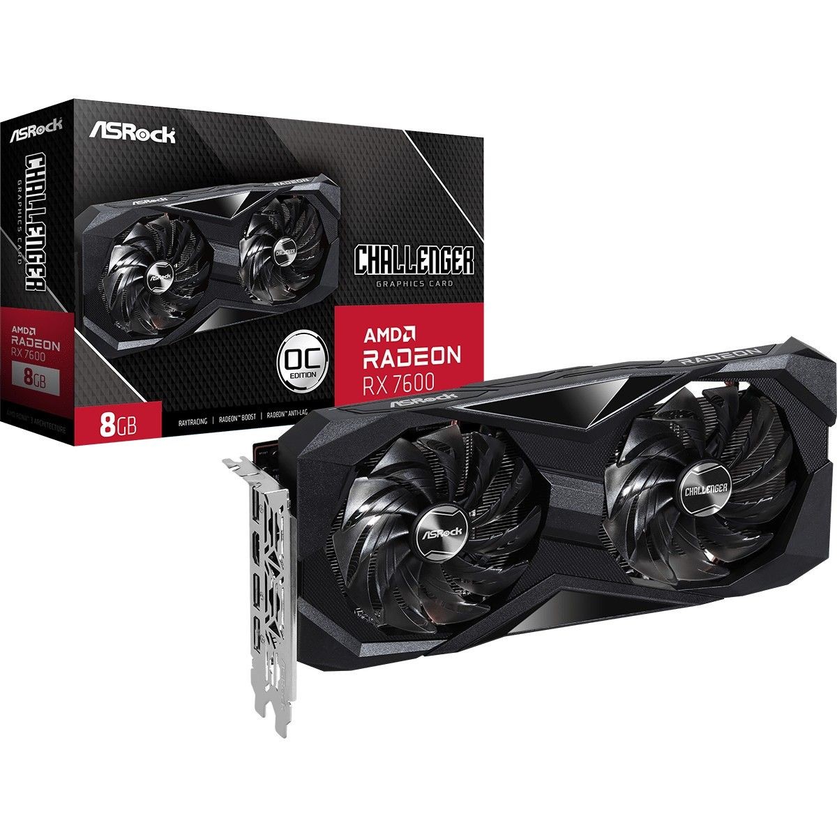 Grafička kartica ASROCK Challenger 90-GA41ZZ-00UANF (8 GB, AMD Radeon RX 7600, 2695 MHz, 128 bit)-7