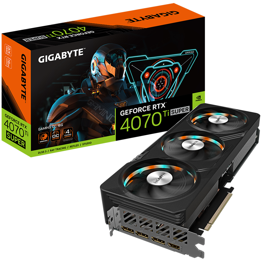 GIGABYTE Video Card NVIDIA GeForce RTX 4070 TI SUPER GAMING OC 16GB, GDDR6X 16GB/256bit, PCI-E 4.0, 1x HDMI, 3x DP, 1x 12VHPWR, Retail-0