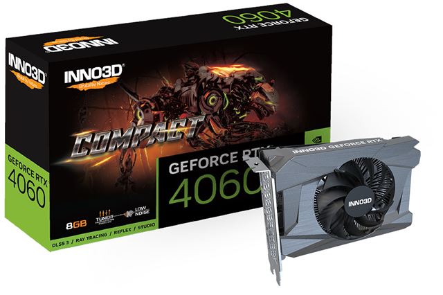 Grafička kartica INNO3D GEFORCE RTX 4060 COMPACT (pci-e 4.0 x16, 8gb gddr6, 128-bit, 1.830mhz, takt memorije 17.000 mhz, 3x display port 1.4a, 1x hdmi 2.1a, 7680x4320)-2