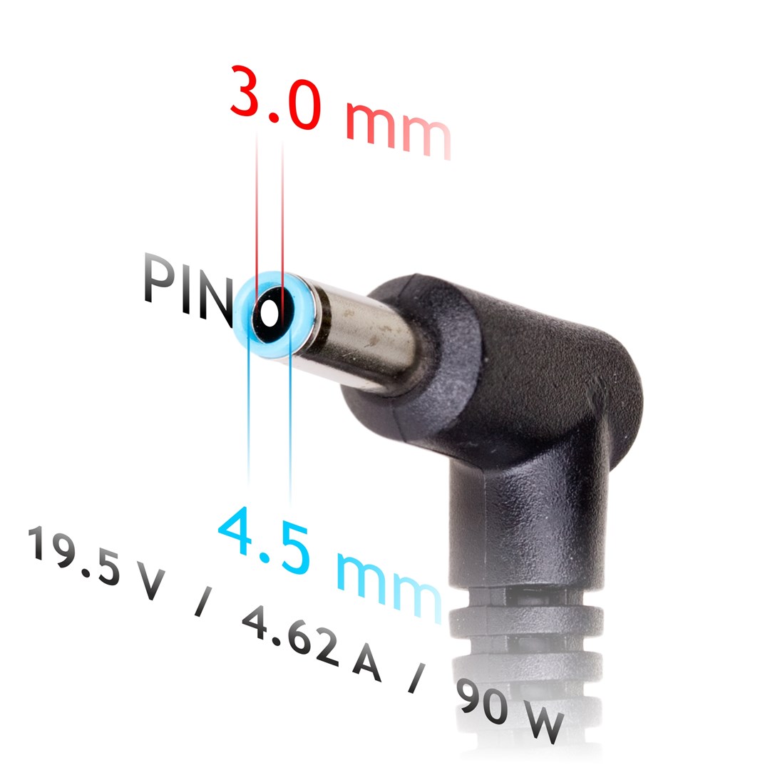 Strujni adapter za laptop AKYGA AK-ND-26 (19.5V/4.62A, 90W, 4.5x3.0 mm + pin, HP, unutarnji) crni-2