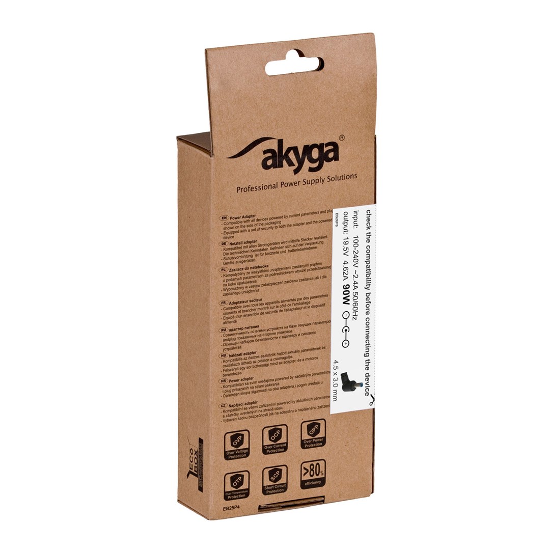 Strujni adapter za laptop AKYGA AK-ND-26 (19.5V/4.62A, 90W, 4.5x3.0 mm + pin, HP, unutarnji) crni-6