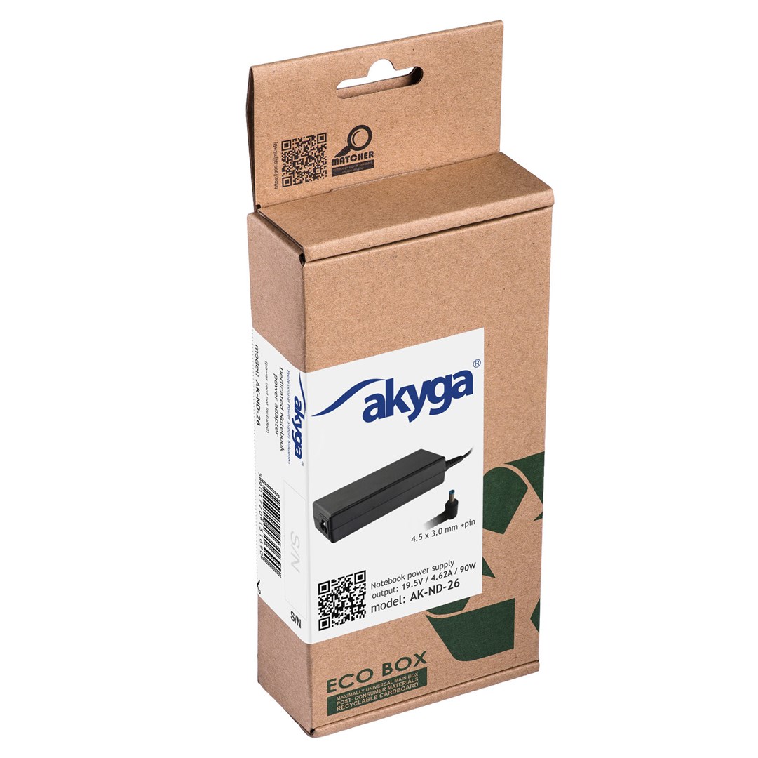 Strujni adapter za laptop AKYGA AK-ND-26 (19.5V/4.62A, 90W, 4.5x3.0 mm + pin, HP, unutarnji) crni-5