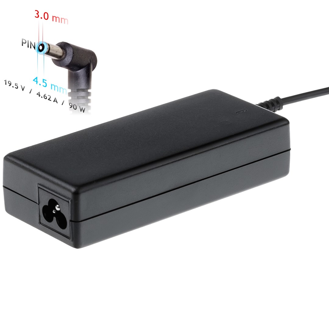 Strujni adapter za laptop AKYGA AK-ND-26 (19.5V/4.62A, 90W, 4.5x3.0 mm + pin, HP, unutarnji) crni-0