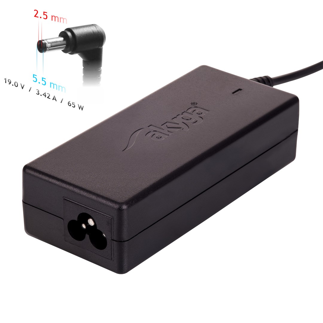 Strujni adapter/pretvarač AKYGA AK-ND-01 (unutarnji, 65 W) crni-0