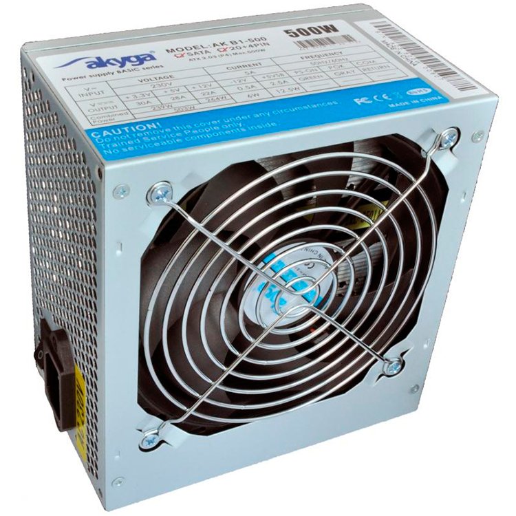 Napajanje AKYGA AK-B1-500 (500 W, 20+4 pin ATX, ATX) sivo-0