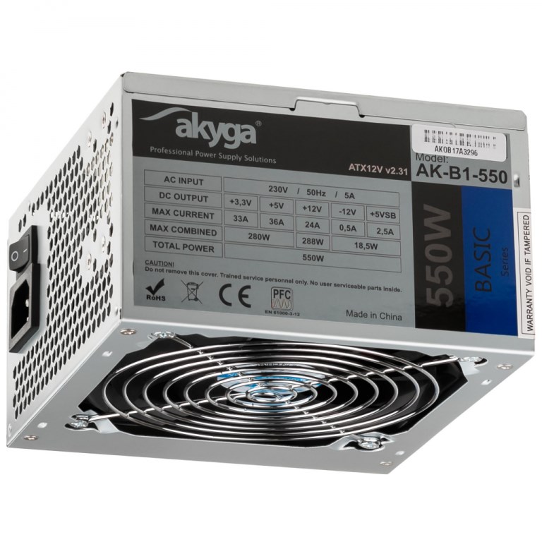 Napajanje AKYGA AK-B1-550 (550w, atx, sivo)