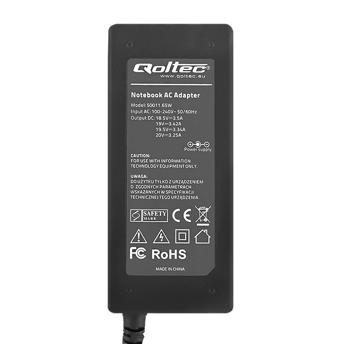 Adapter za napajanje/pretvarač Qoltec 50011 (unutarnji, 65 W) crni-1