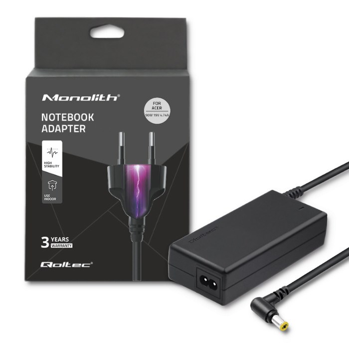 Adapter za napajanje za ACER Qoltec 50087 (90W, 19V, 4.74a, 5.5x1.7, +kabel za napajanje)