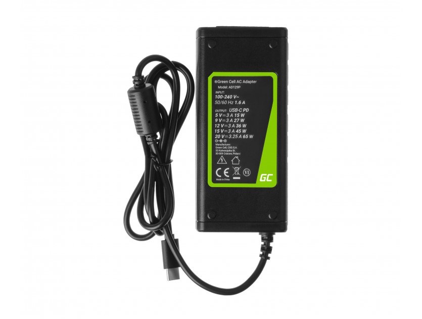 Punjač GREEN CELL AD134P USB-C (AC adapter, 65 W) za laptop, tablet i pametni telefon-8