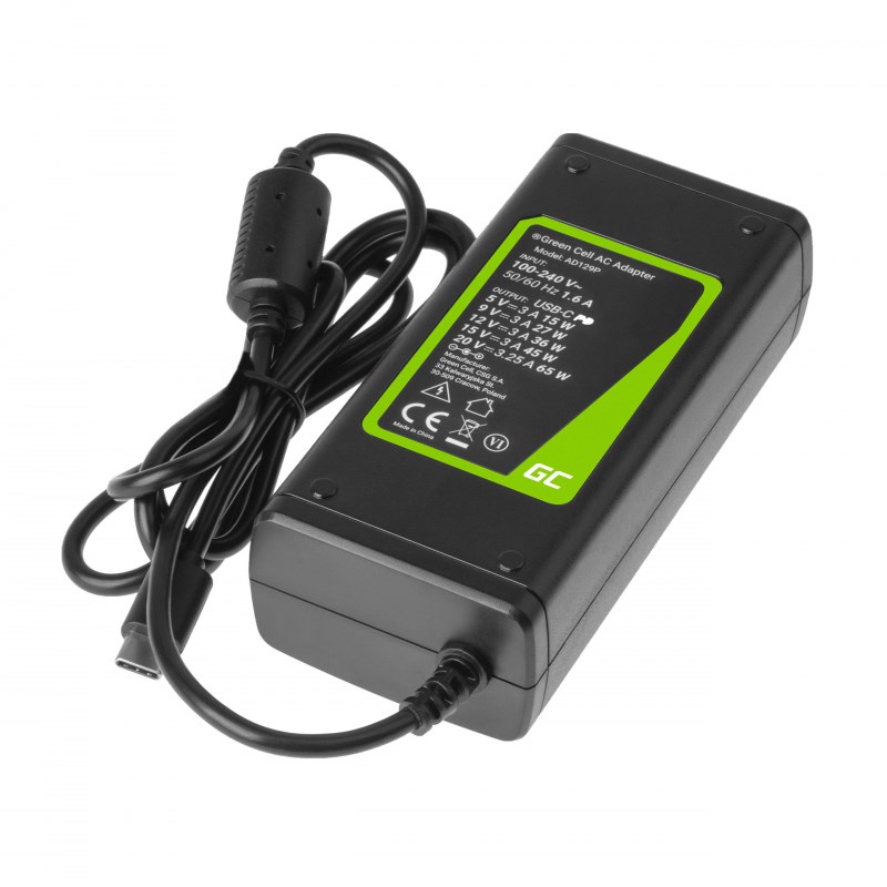 Punjač GREEN CELL AD134P USB-C (AC adapter, 65 W) za laptop, tablet i pametni telefon-0