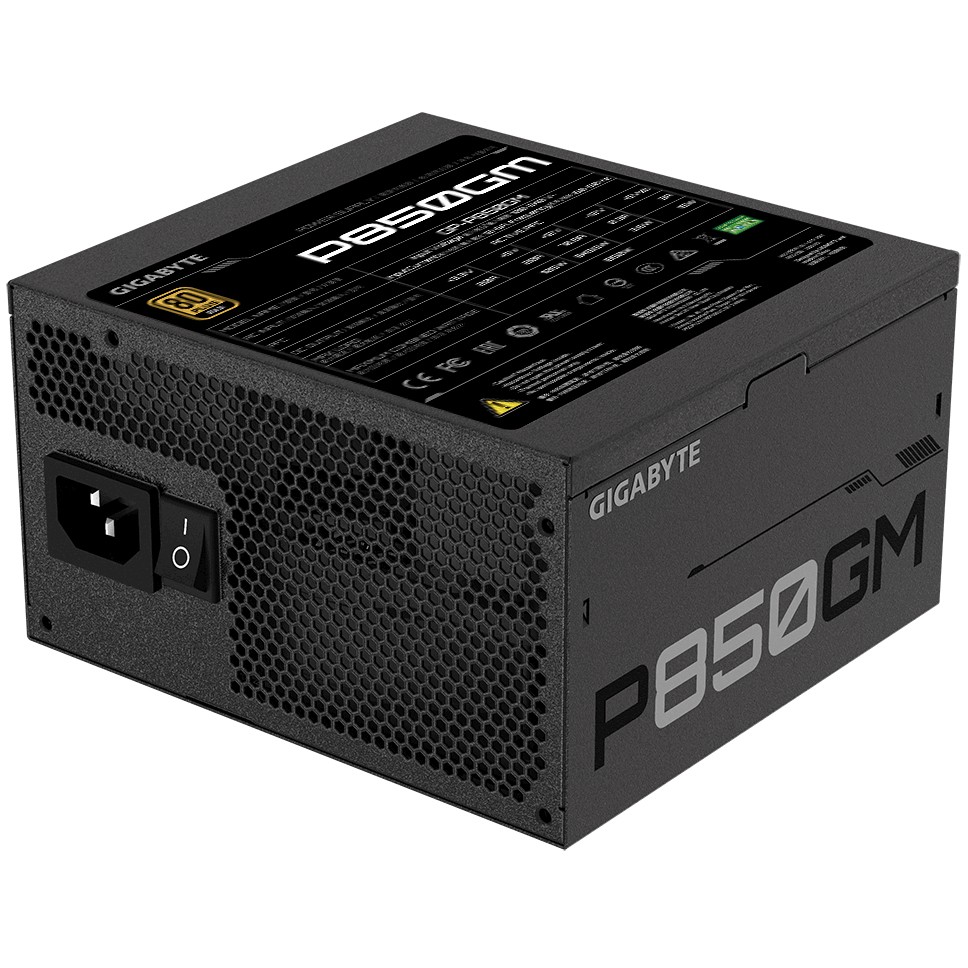 GIGABYTE P850GM Power Supply 850W, Modular, 80 PLUS Gold, Japanese capacitors, 120mm smart control fan, EU plug-12