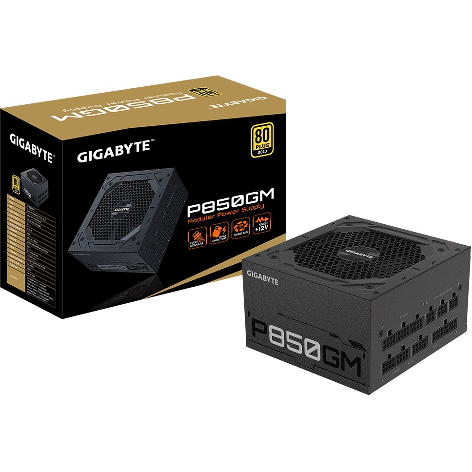 GIGABYTE P850GM Power Supply 850W, Modular, 80 PLUS Gold, Japanese capacitors, 120mm smart control fan, EU plug-15