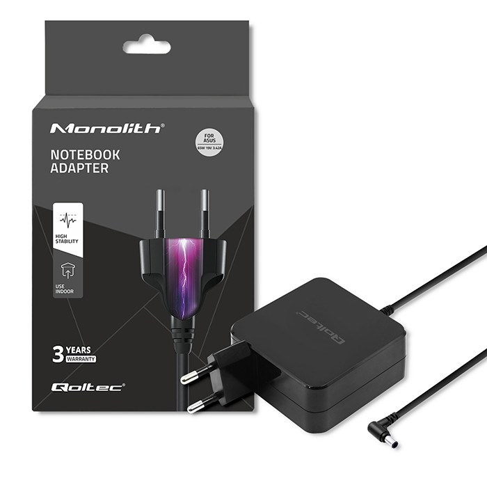Adapter QOLTEC 51745 power adapter/inverter Indoor 65 W crna boja-0
