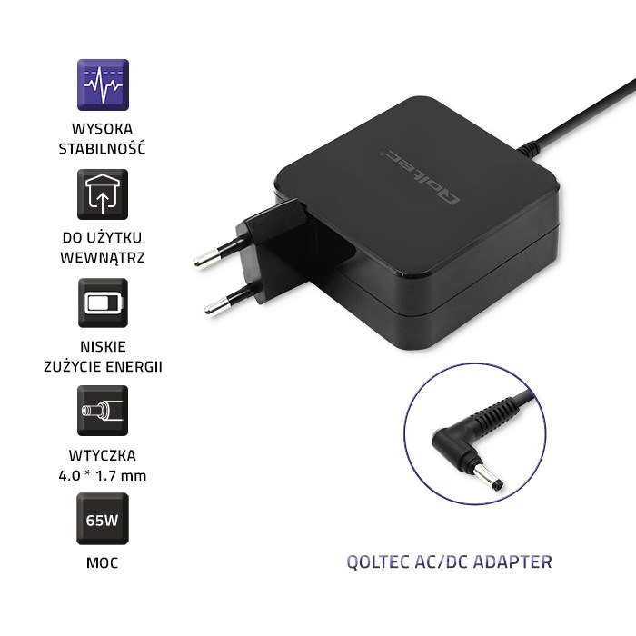 Adapter za napajanje za Huawei Qoltec 51751 (65W, 19V, 3.42a, 4.0*1.7)-4