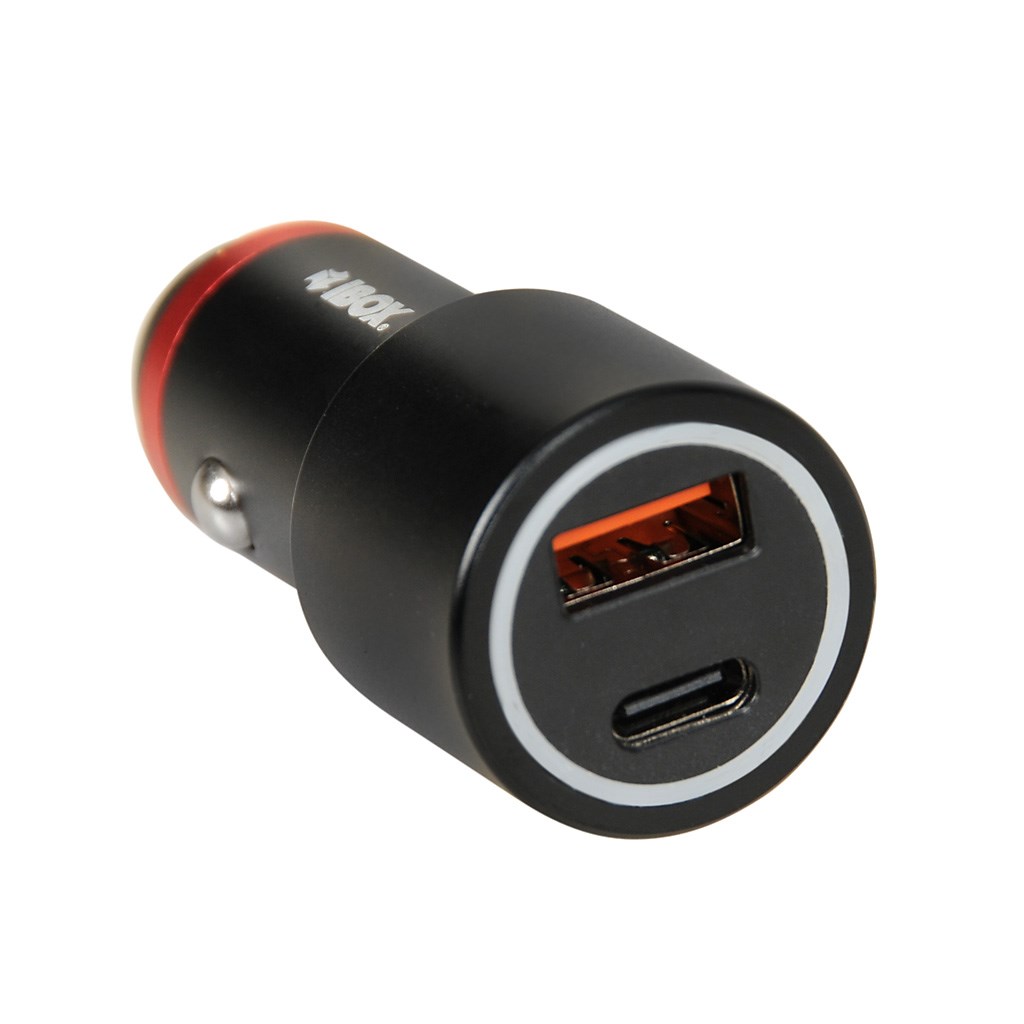 Auto punjač IBOX C-20 48 W USB-C + USB-A crni-5