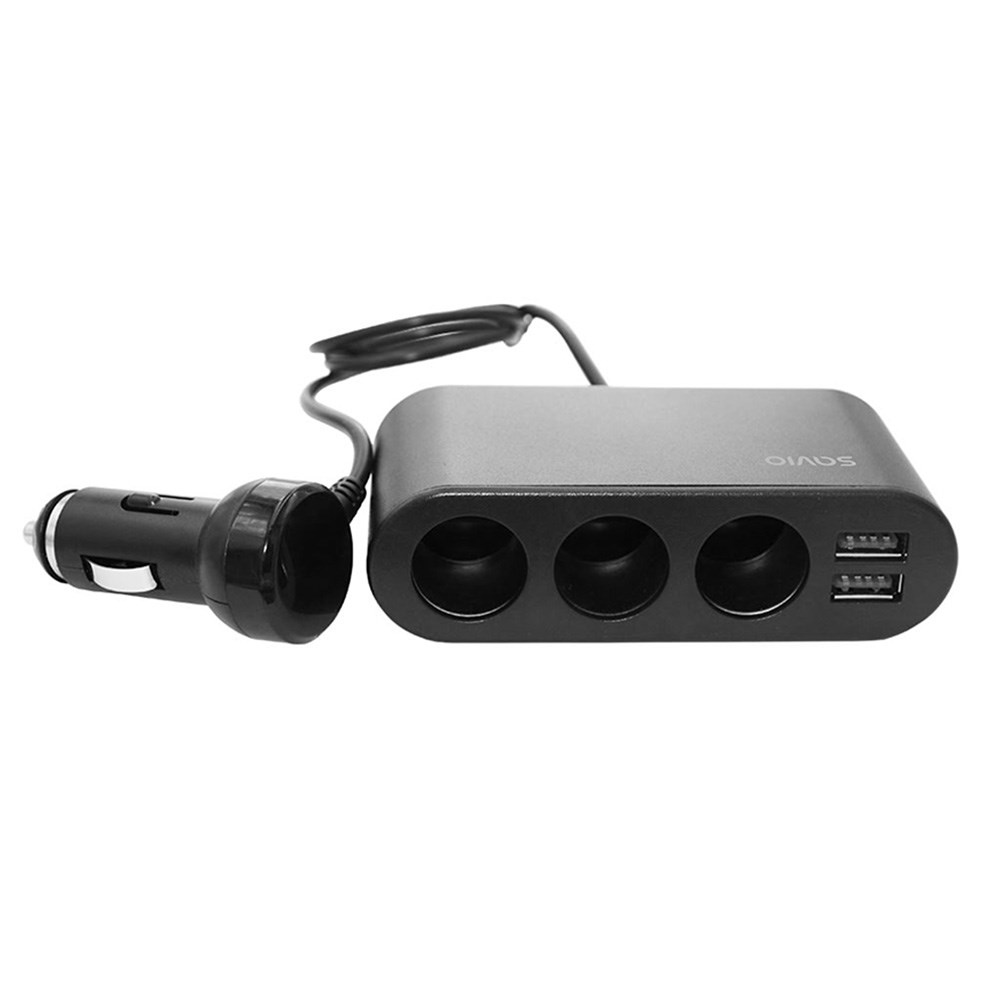 Razdjelnik auto utičnice SAVIO SA-024 (3x utičnica upaljača, 2x USB-A, 120 W, 12 V / 24 V, crni)-5