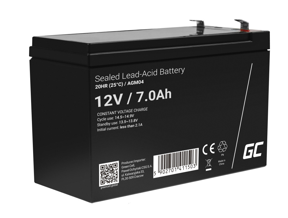 Baterija za UPS GREEN CELL AGM04 (12 V, 7 Ah) - olovna kiselina (VRLA)-4