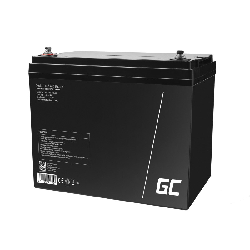 Green Cell AGM25 UPS baterija (Sealed Lead Acid (VRLA), 12 V, 75 Ah, crna)-1